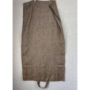 FLAX Linen Garment Bag Warm Weave Travel Storage Handle Button Brown Black Brown